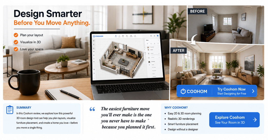 Coohom Review: Struggling With Your Room Layout? Can Coohom Help You Design Smarter Before Moving Anything?
