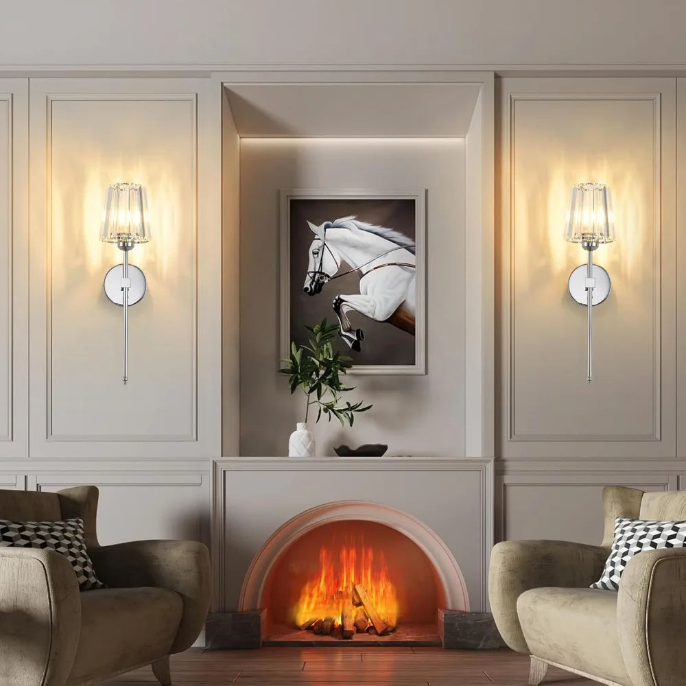 LED RGB Rechargeable Wall Lamp – Wireless Crystal Sconce with Remote, Dimmable Colors & 5000mAh Battery