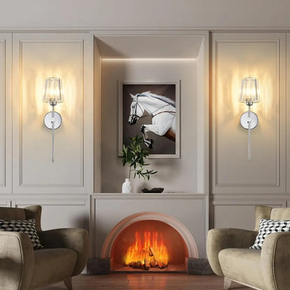 LED RGB Rechargeable Wall Lamp – Wireless Crystal Sconce with Remote, Dimmable Colors & 5000mAh Battery